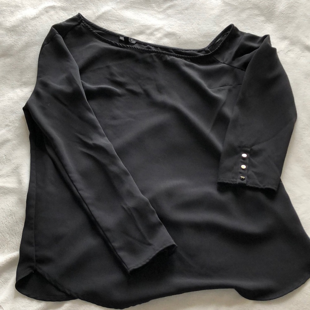 Off the shoulder black blouse